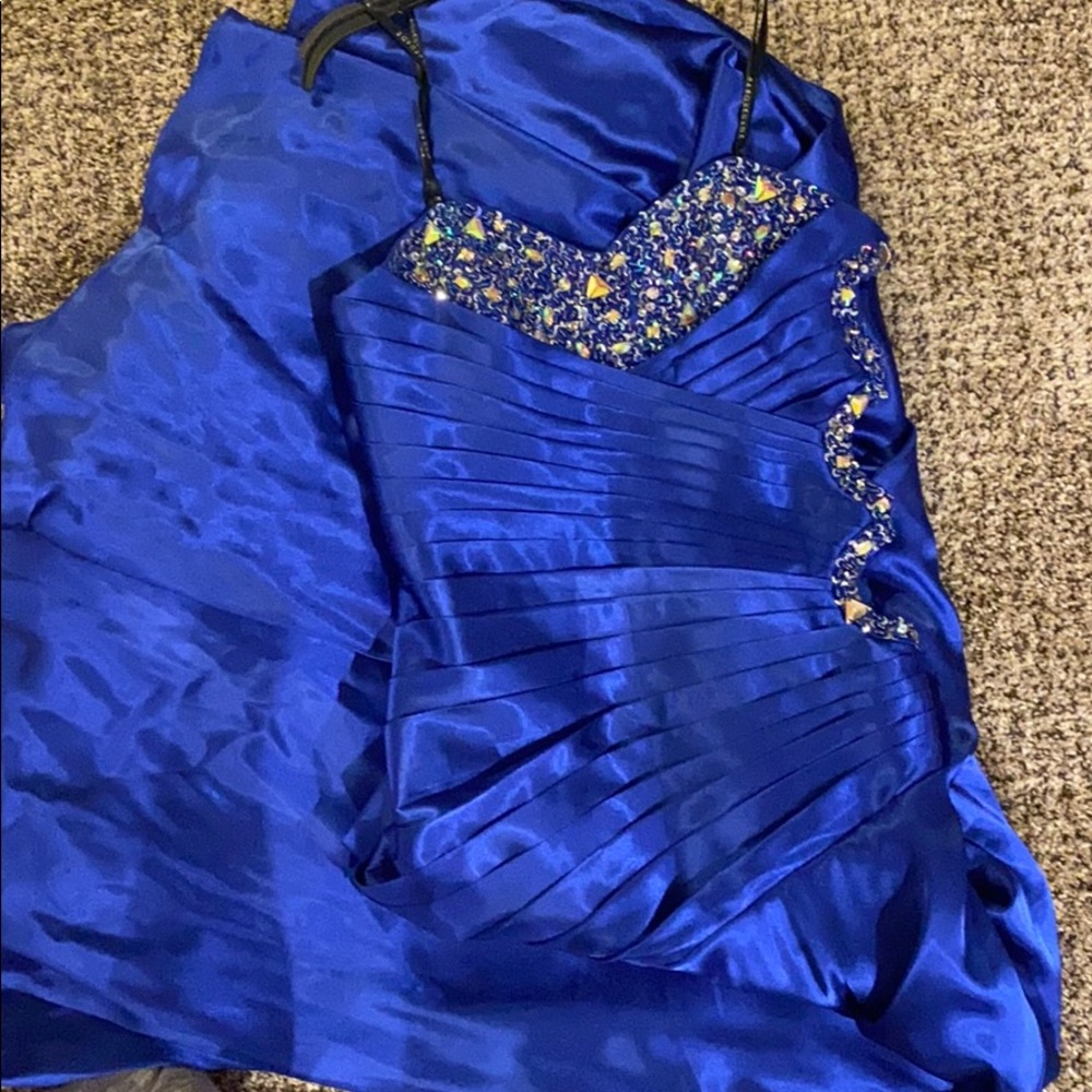 Royal blue satin dress